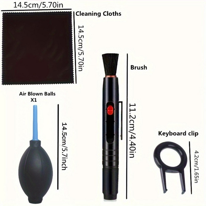 4pcs 유니버설 전자 청소 키트 먼지 공기 불고 천 브러시 및 카메라 렌즈 펜 풀러 컴퓨터 키보드 도구, 02 4pcs Set, 1개