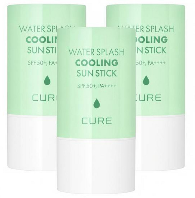 김정문알로에 큐어 워터 스플래쉬 쿨링 선스틱 SPF50+ PA++++, 23g, 3개