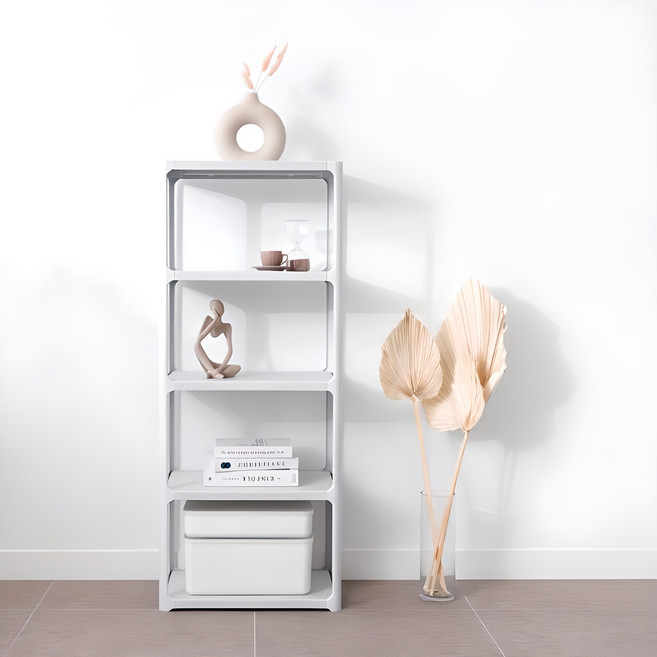 까사마루 리안 와이드 스탠드선반, 화이트, 5단