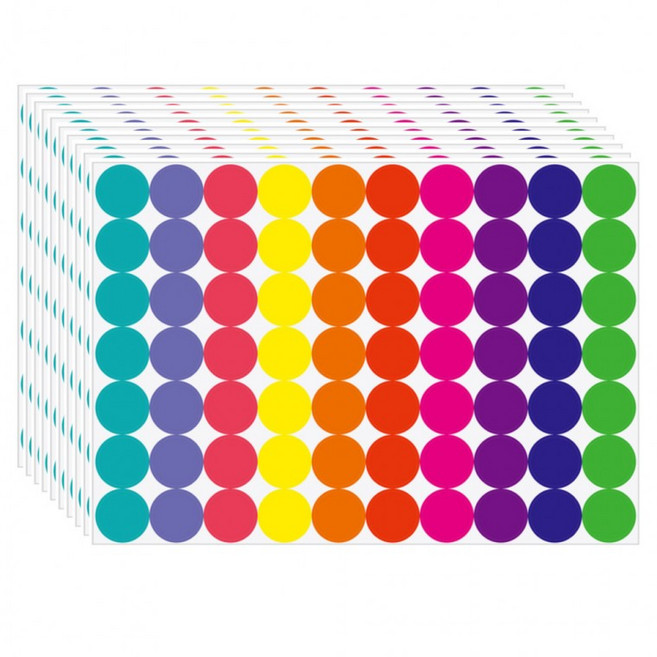 700매입 10컬러 원형 스티커 20mm, 1세트, 혼합(S5117) 700PCS