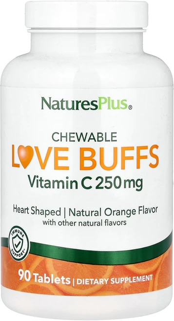NaturesPlus Chewable Love Buffs Vitamin C Natural Orange 90 Tablets, 1개, 90정 - 쿠팡