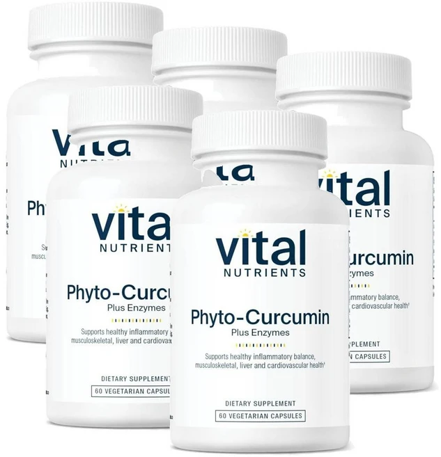 바이탈 뉴트리언츠 피토 커큐민 플러스 엔자임 캡슐 Vital Nutrients Phyto-Curcumin, 알약/캡슐, 5개, 60정 - 쿠팡