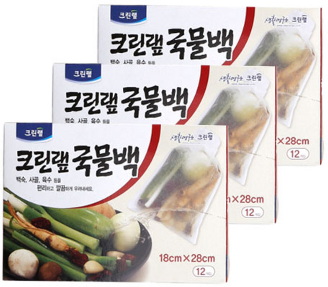 크린랲 크린 국물백, 12개, 3개