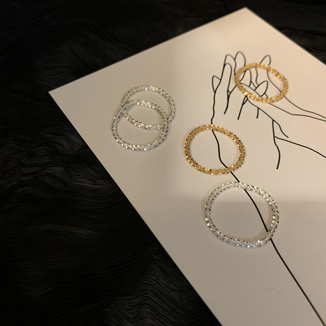 1+1 심플 레이어드 반지 데일리 실반지 슬림 컷팅 큐빅 체인 우정링