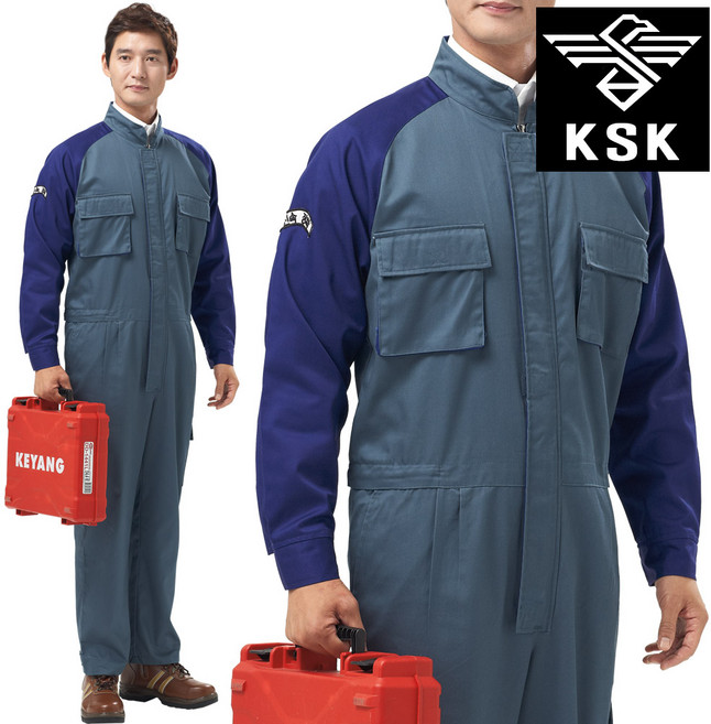 봄 여름 스즈끼복 긴팔 반팔 kSK-18 쑥색 M~4XL 빅사이즈 춘추 일체형 정비복 작업복 남자 일육