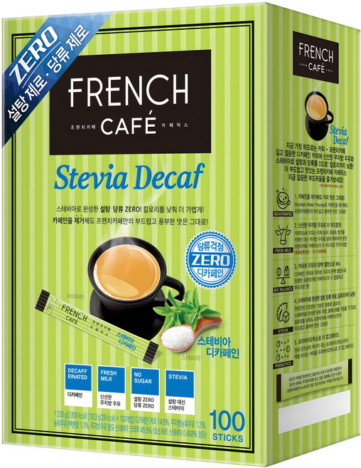 프렌치카페 카페믹스 스테비아 디카페인, 10.3g, 100개입, 1개