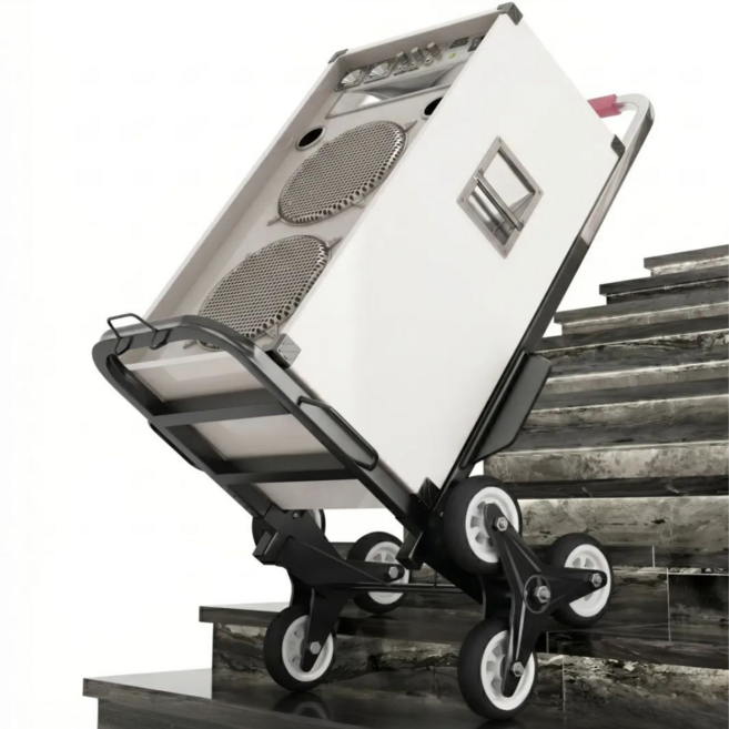 노르타 저소음 고무바퀴 접이식 계단 오르기 카트 구르마, 블랙, 1개