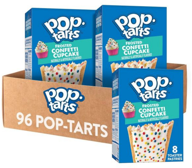 PopTarts 케이크 스낵 팝토츠 토스터 페이스트리 아침 식사용 간식 프로스티드 레몬 블루베리 크럼블 12박스 96개