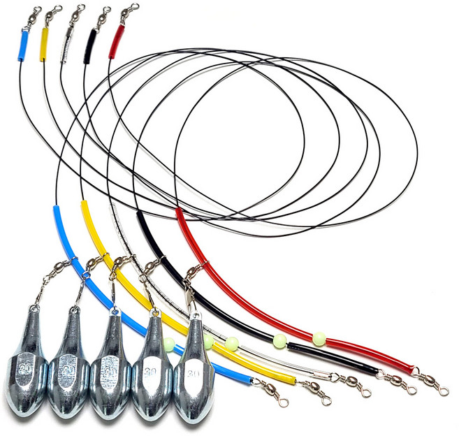 [낚핑TV] 5색 우레탄 스네이크천칭12cm 퀵봉돌 25/30/33/40호 채비세트, 5개