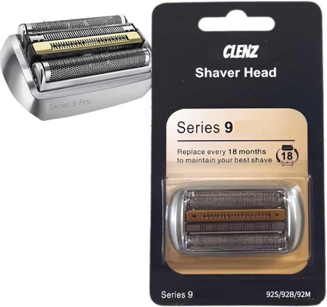 ClenZ 브라운 면도기 9 면도날 92S 92M 92B 시리즈9 호환용, 1개