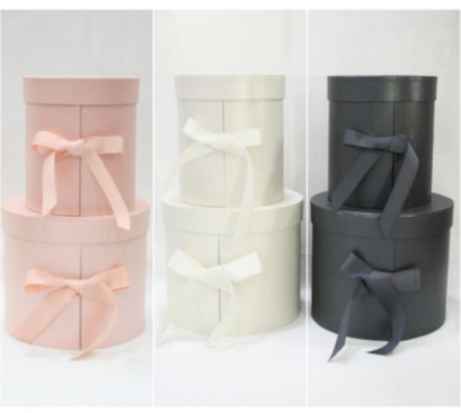 핸드메이크 2층 원형 꽃박스 용돈 선물 상자 / 2단 플라워 박스 만들기 재료, 2.펄 화이트, 소