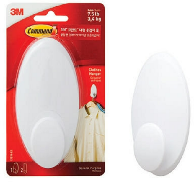 코맨드 대형 옷걸이 훅, 3.4kg white, 40개
