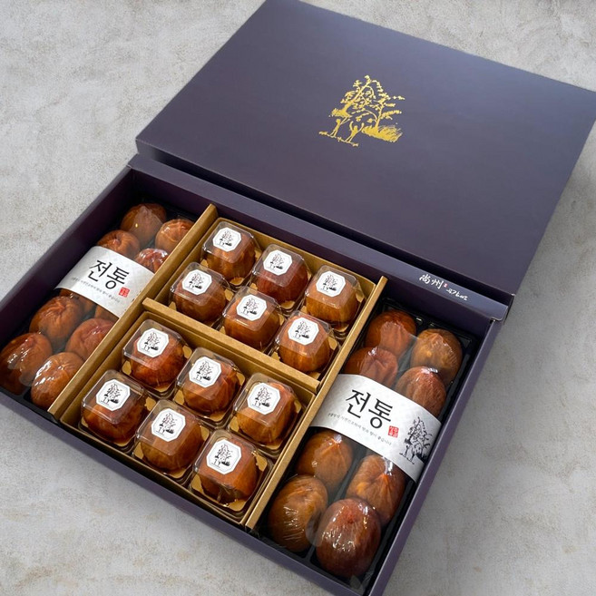 [상주 20년 전통] 자연건조 무설탕 무색소 프리미엄 곶감 선물세트, 1세트, 곶감 선물세트 반건시 18구