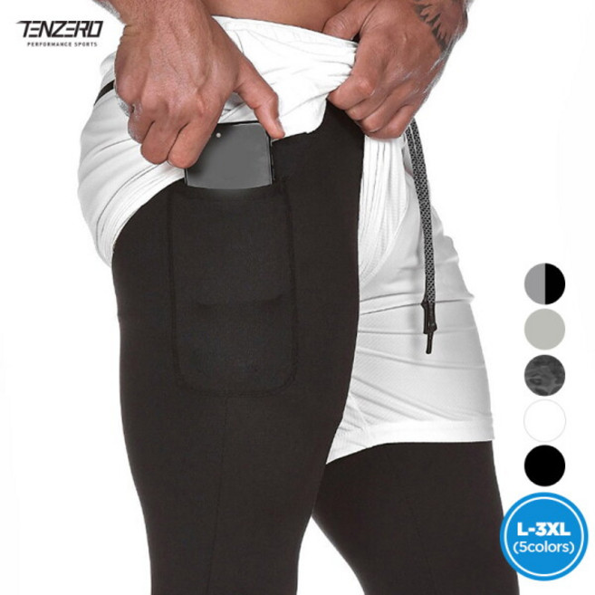 텐제로 남성 런닝 반바지레깅스 헬스복 트레이닝바지 레이어드