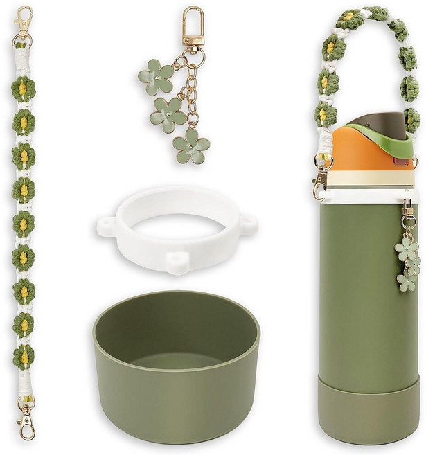 SITKOL Owala FreeSip Sway 1.1/1.2L30/40온스 텀블러 1.2L40온스 및 아동용 473.2ml16온스 물병용 액세서리 세트 - 실리콘 부츠 손잡, 카모 쿨