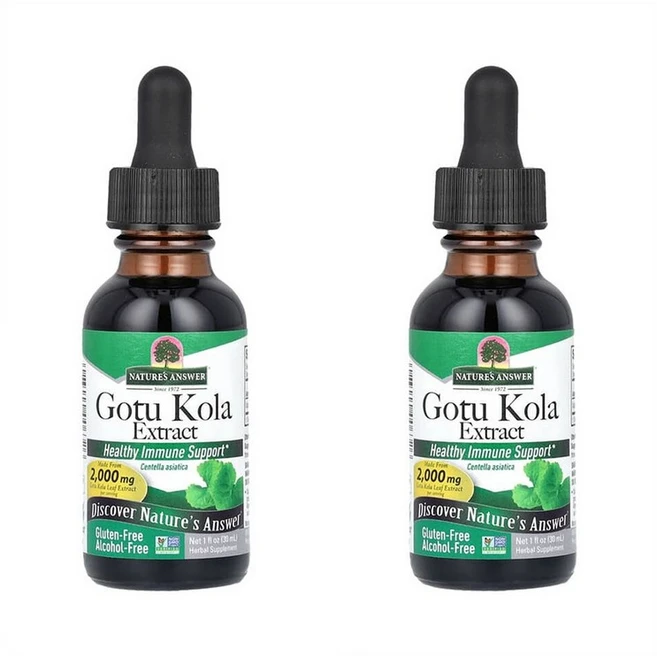 네이쳐스앤서 고투콜라 액상 추출 2000mg 30ml x2병 병풀 병꽃풀 적설초 센텔라, 2개 - 쿠팡