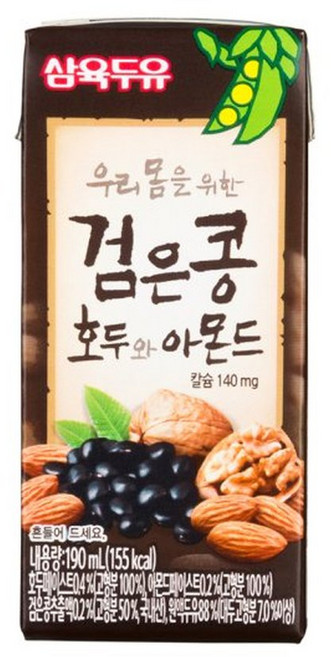 삼육두유 검은콩 호두와 아몬드 두유 190ml 24팩, 24개