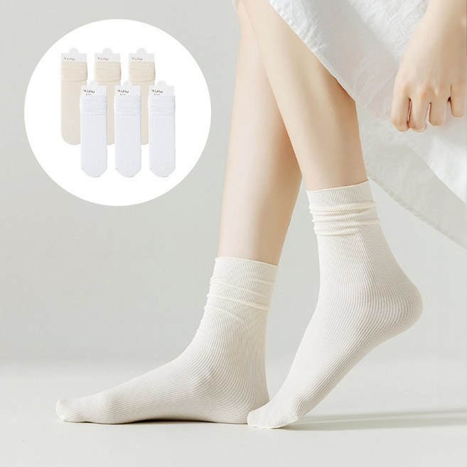 애플민트 여성 여름 면양말 무압박 돌돌이 얇은 양말