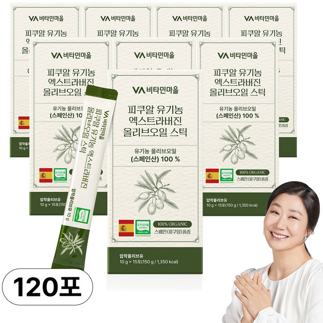 비타민마을 피쿠알 유기농 엑스트라버진 올리브 오일 스틱, 8개, 15회분