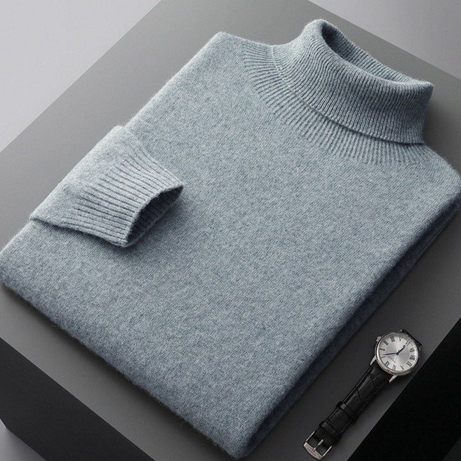 WPUY 캐시미어 100 목폴라 남자캐시미어니트 울니트 3XL 가을 겨울 남성 목폴라 니트 부드러운 캐시미어 오버핏 터틀넥 스웨터
