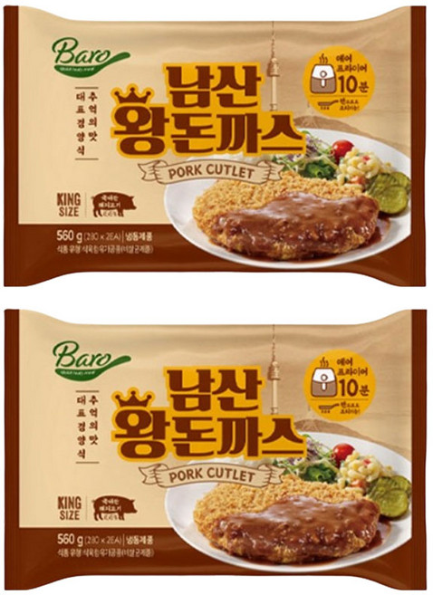 아워홈 남산왕돈까스 왕돈까스 돈까스, 560g, 2개