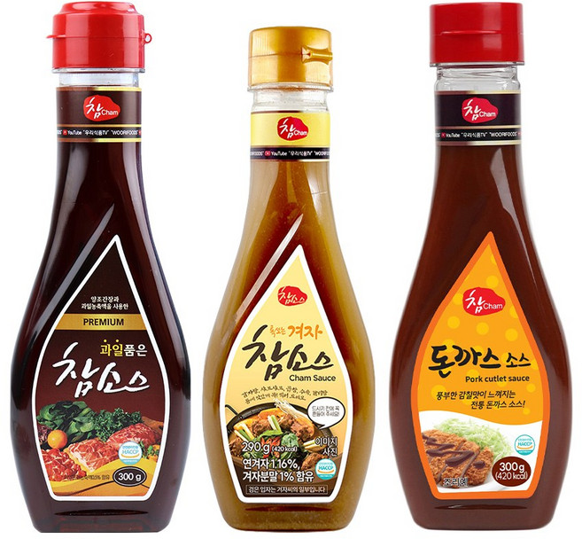 우리식품 과일품은 참소스 300g+겨자참소스 290g+돈까스 소스 300g, 3개, 290g