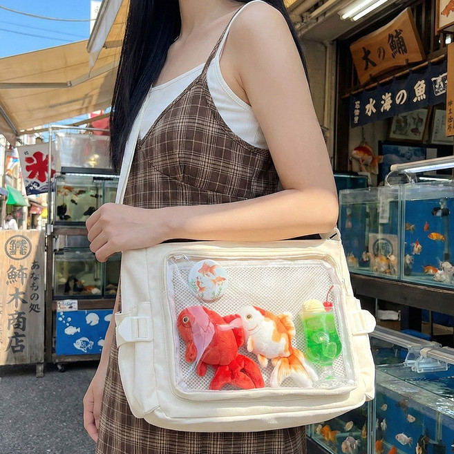 아모란나 이타백 덕질가방 콘서트가방 포토카드 키링 굿즈 가방 꾸미기 나일론 데코 메신저백