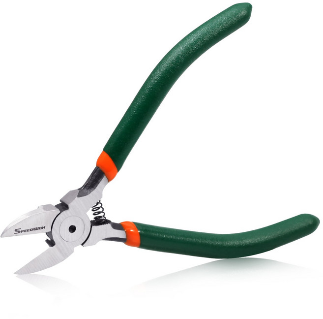 SPEEDWOX 5인치 미니 정밀 측면 커터 플러시컷 스프링형 전자기기 보석DIY 와이어 커팅 전용, 1개, 초록의