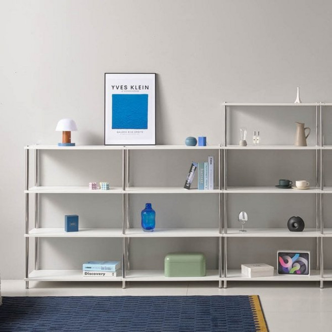 프리메이드 스테인리스 팬트리 수납 선반 선반장 서재 책장 책꽂이 장식장