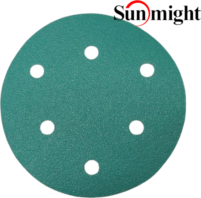 태양연마 B322T 5인치 6홀 원형 사포 필름 sunmight vd56 디스크 페이퍼 125mm, 10개
