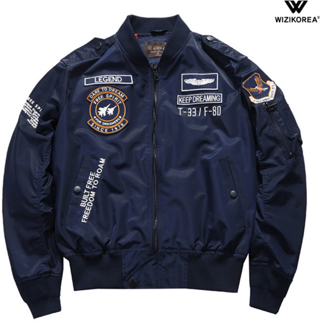 남성 MA1 자켓 자수 오버핏 항공점퍼 빅사이즈 봄 가을 아우터 WI238J