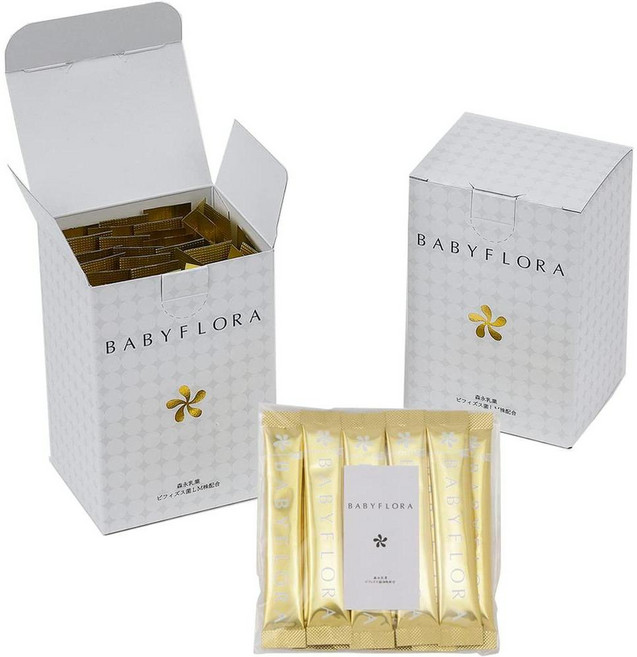 Baby Flora 일본직구 BB536 유산균 및 비피도박테리움 파우더 밀리고사귀 60일 서플라이 보너스 10포 포함, 사이즈