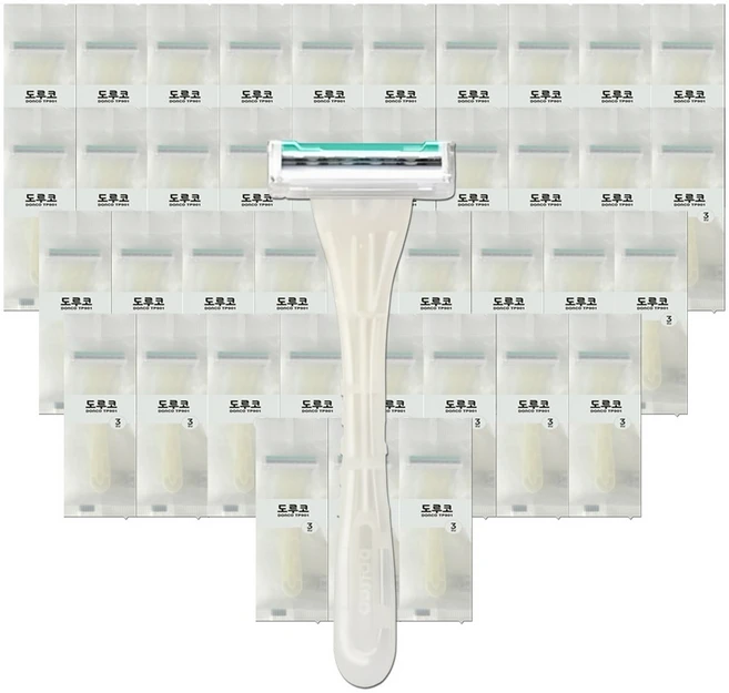 도루코 터치쓰리 3중날 일회용 면도기, 1개입, 40개 - 쿠팡