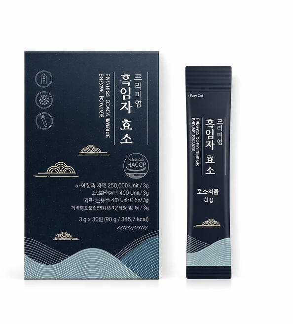 프리미엄흑임자효소 탄수화물 분해 유산균 흑임자100% 소화 효소 3g X 30포 1개월분(1박스), 90g, 1개 - 쿠팡