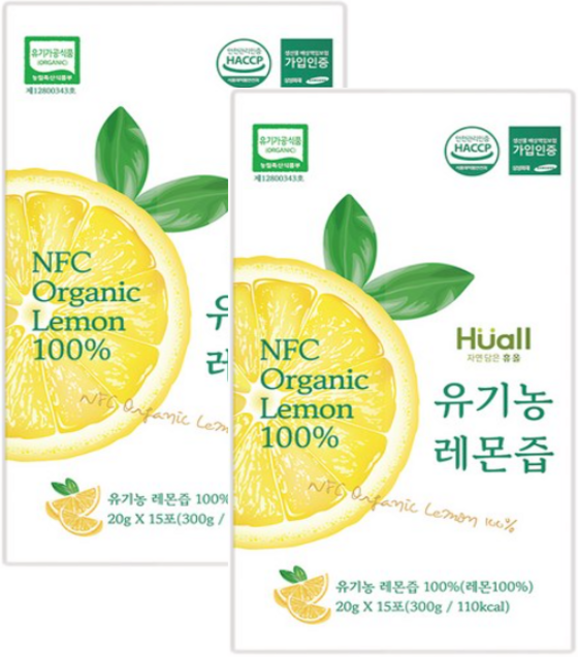 올바이오 캘리포니아 유기농 레몬즙, 300g, 2개