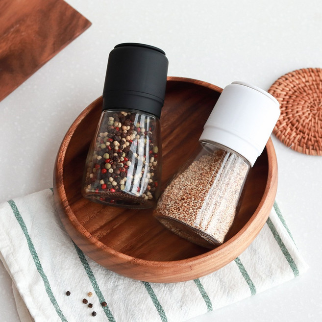 키텐실 세라믹 깨갈이 그라인더 굵기조절 수동 참깨 갈이, 화이트, 2개, 160ml