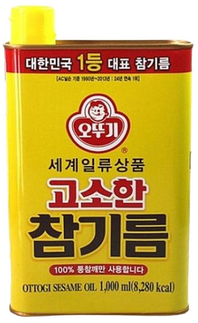 오뚜기고소한참기름1000ml, 1개, 1L
