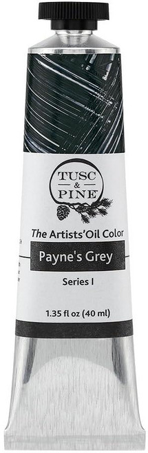 Tusc & Pine 아티스트 오일 페인트 - 티타늄 화이트 (아마씨) 40ml 황변 없음 풍부하고 크리미 한 일관성 최대 안료 부하 소량 가공 페인트 전문 아티스트, 1개(1개입), 페인 그레이