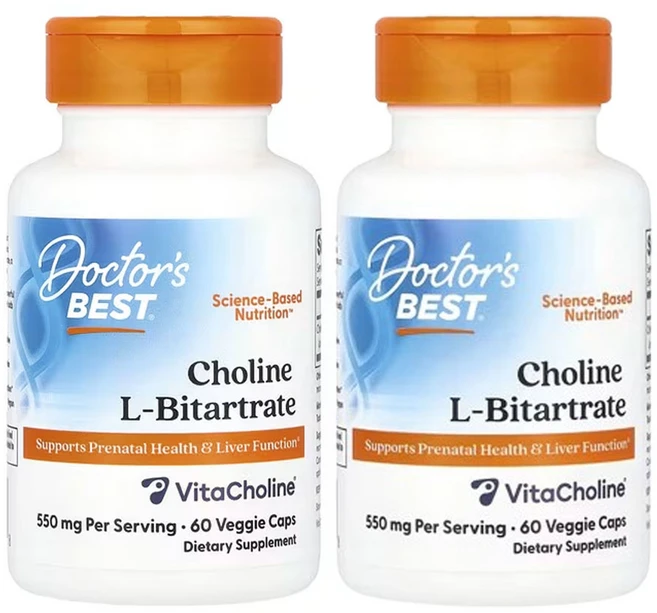 닥터스베스트 콜린 l-바이타트레이트 550mg 60베지캡슐(캡슐당 275mg), 2개, 60정 - 쿠팡