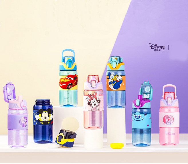 디즈니 정품 캐릭터 트라이탄 물병 손잡이 겨울왕국 엘사 미키 미니 450ml, 2.미니마우스