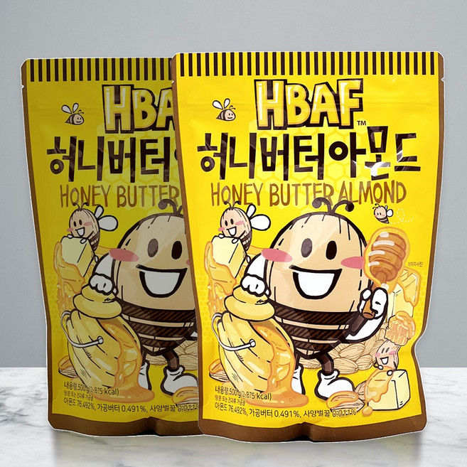 HBAF 허니버터 아몬드, 500g, 2개
