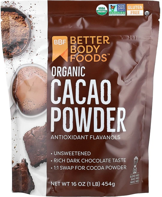BetterBodyFoods 유기농 카카오분말 슈퍼푸드 플라바놀 454g, 1개 - 쿠팡
