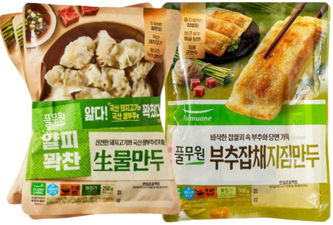 풀무원 물만두250x3+부추잡채군만두300x3, 1개, 1.65kg