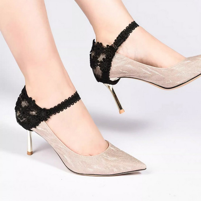 도모아 하이힐 고정 밴드 레이스 스트랩 구두끈 웨딩 슈즈