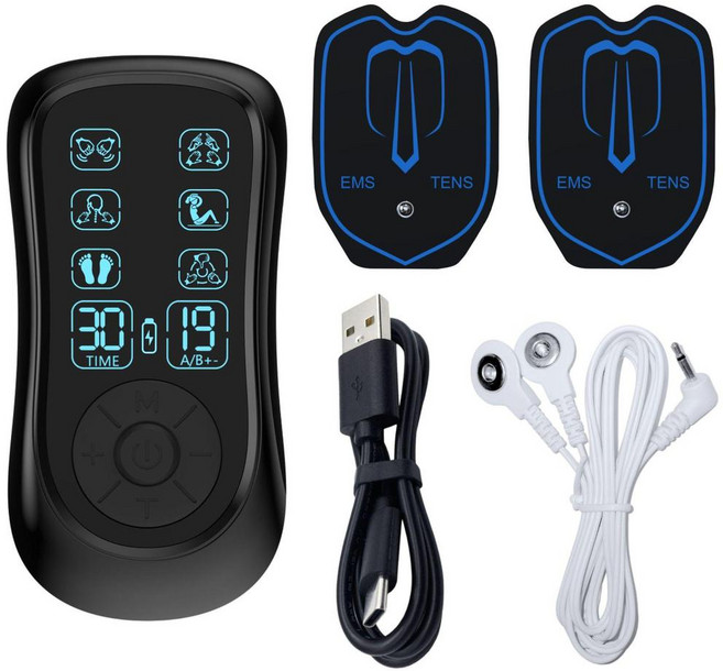 數碼經絡理療儀 雙通道低頻脈衝按摩器 電子脈衝按摩儀, 【M-802】6模式2貼片,俄文