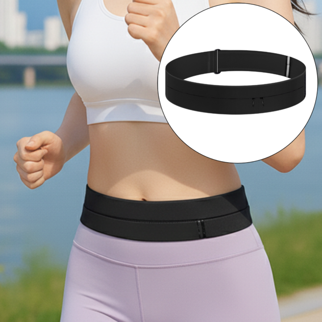 데이브릭스 흔들림 제로 완벽밀착 러닝벨트, 블랙, 1개