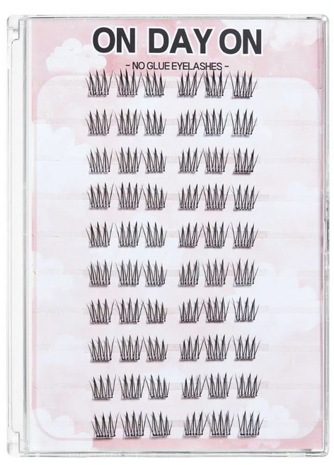 온데이온 7-9mm 초경량 풀없이 붙이는 짧은 아이돌 노글루 인조 속눈썹, 1개, 네추럴