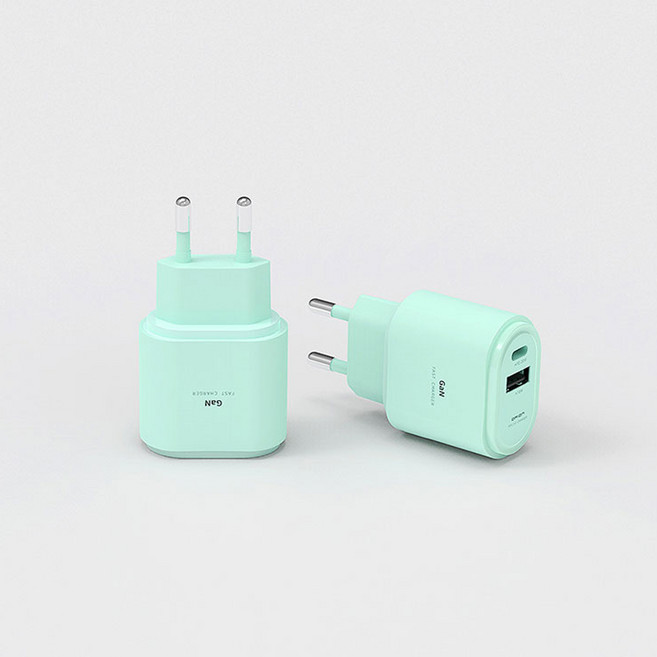 드리온 GaN 지원 PD 20W 고속+18W 고속 2포트 가정용 충전기 (케이블 미포함), 1개, 단품