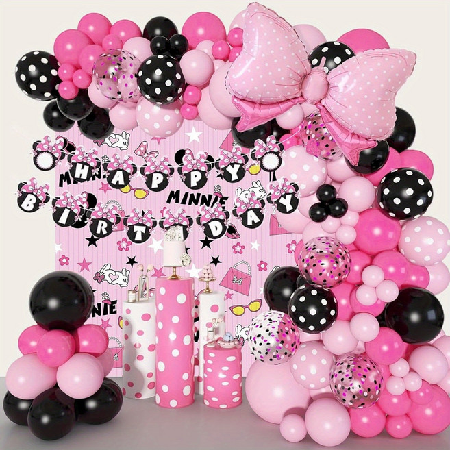 CEUQIESO 미키 테마 아치 풍선 세트 일반 이벤트 생일 파티 장식용 총 119개