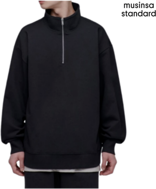 (국내 매장 정품) 무신사스탠다드 봄가을겨울 초특가 가성비 간절기 데일리 하프집업 맨투맨 스웨트셔츠